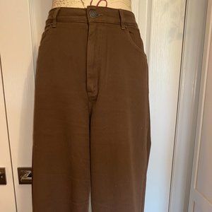 Brown wide leg denim jeans